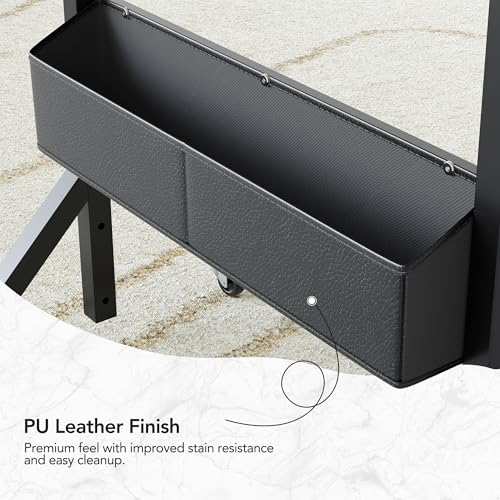 HUANUO Rolling Standing Desk Adjustable Height, Mobile Stand Up Desk for Walking Pad and Treadmill, Portable Computer Table with Wheels, 31.5"x15.75" Height 28.7"-46.1", Walnut HUANUO