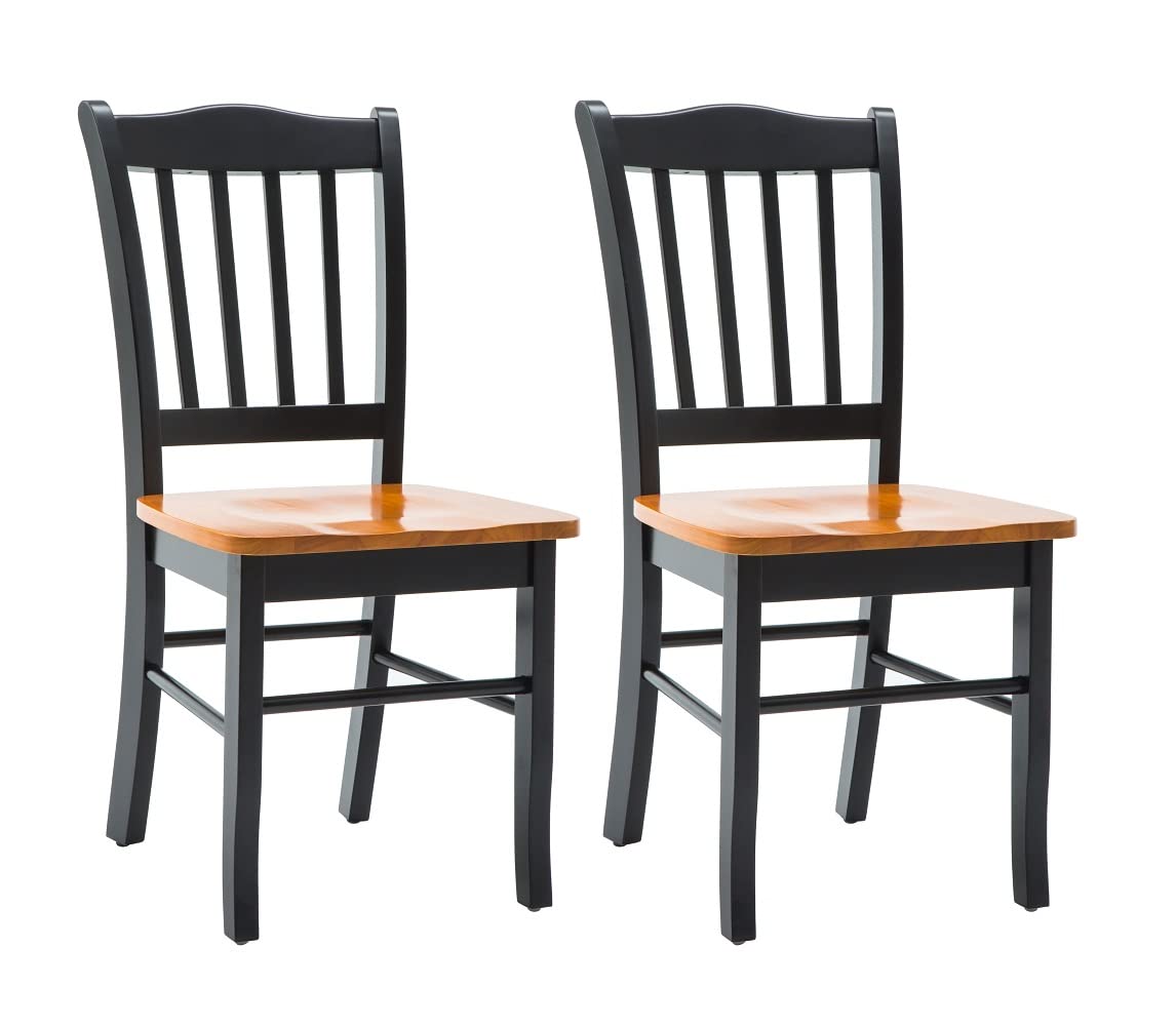 Boraam Shaker Chair, Black/Oak, Set of 2 Boraam