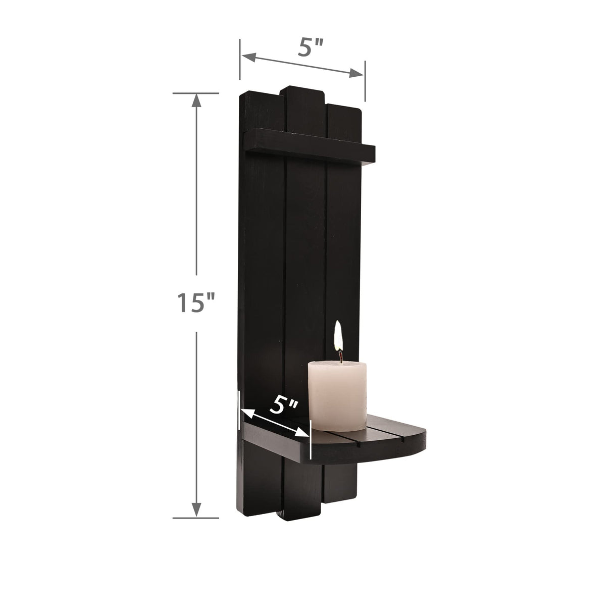 Yorkmills Sconces Wall Decor Set of 2, Wall Candle Holder Rustic Home Decor, Farmhouse Wall Art Floating Candle Sconces Shelf Black Wall Decorations for Living Room, Dining Room, Bedroom, Bathroom Yorkmills