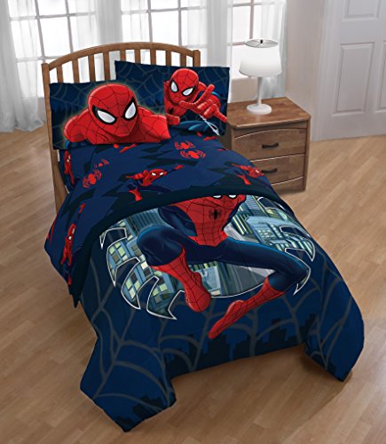 MARVEL Spiderman 'Saving The Day' Microfiber 4 Piece Full Sheet Set Jay Franco