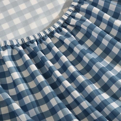Eddie Bauer Kids - Full Sheets, Stain-Resistant Toddler Bedding with Matching Sham(s), Super Soft, Ideal Boy Room Essentials (Preston Check Blue, Full) Eddie Bauer