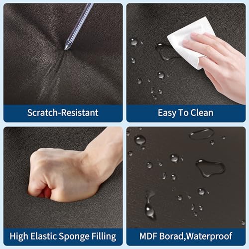 GAOMON Dining Table Set for 2 w/Backrest, Counter Height Table with 2 Upholstered Bar Stools, 3-Piece Kitchen Table Set with Footrest & Corner Protector, for Dining Room, Kitchen, Retro Black GAOMON