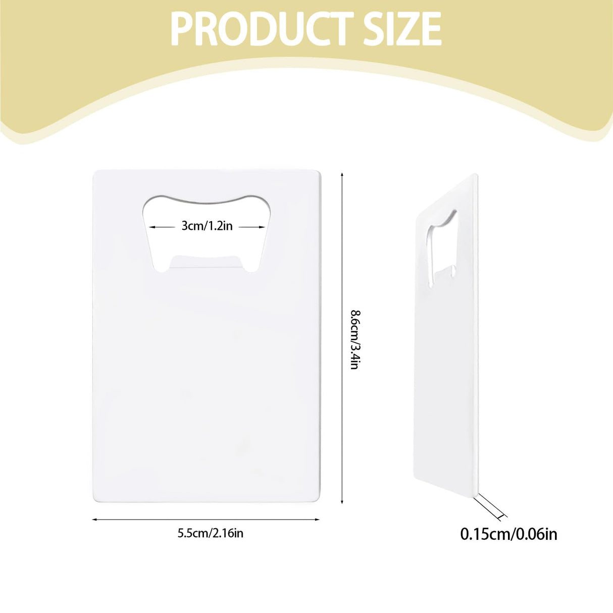 24 Pieces Sublimation Bottle Opener Blanks Credit Card Bottle Opener Metal Stainless Steel Wallet Beer Opener for Kitchen or Restaurant Personalized Sublimation Blank Products, White 2.09 x 3.35 Inch YOUKE OLA