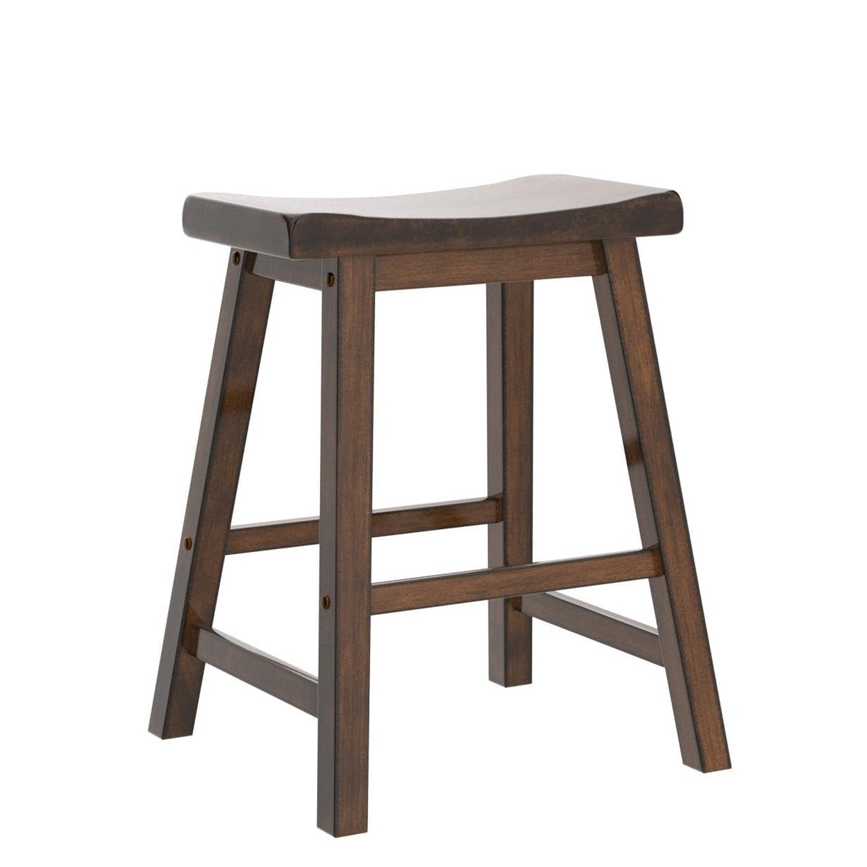Lexicon Finnian Saddle Wood Dining Stool (Set of 2), 17.5" SH, Distressed Cherry Lexicon