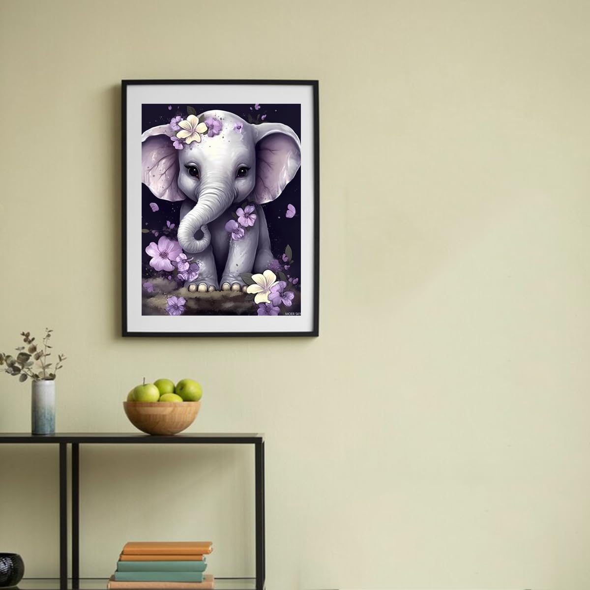 MOER SKY Forest Animals Diamond Painting Kits for Adults Purple Flowers Elephant 5D Gem Art Kit for Adult DIY Home Wall Gift 12x16 inch MOER SKY