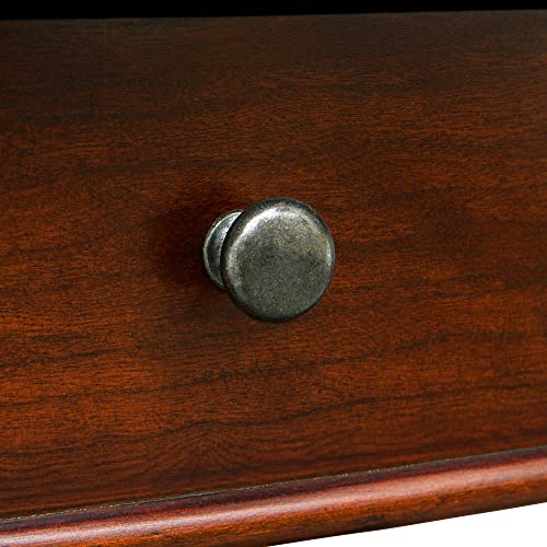 MODERION Solid Wood Console Table with Drawer, Semi-Circle Entryway Storage Shelf, Half-Moon Carvings Side Elegant Vintage Sofa for Living Room,Blank Wall Walnut SFZ1533WD-DR Brown 47.7*18*30.2 MODERION