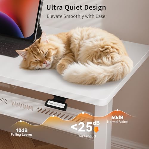 HitGo Mobile Standing Desk with Wheels, 32 inch Pneumatic Height Adjustable Desk for Walking Pad, Small Rolling Computer Workstation, Portable Sit Stand Desk for Home Office, 28-43" Tall, White HitGo