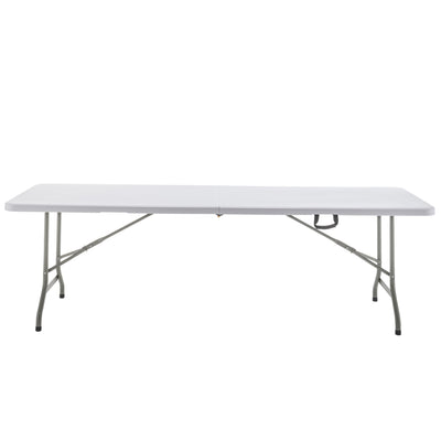 BTEXPERT 8-Foot-96 long White Plastic Folding Table Portable 30" Wide, 29" High, Indoor Outdoor Events Banquet Dining Party Patio, One