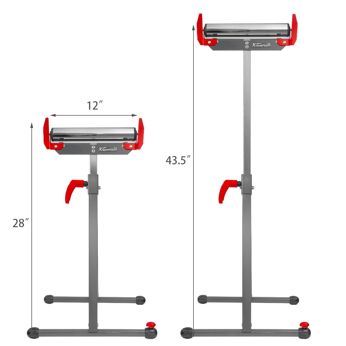 XtremepowerUS Folding Roller Stand Height Adjustable, Heavy Duty 250 LBS Load Capacity, Outfeed Woodworking 11" Ball Bearing Steel Roller Stand XtremepowerUS