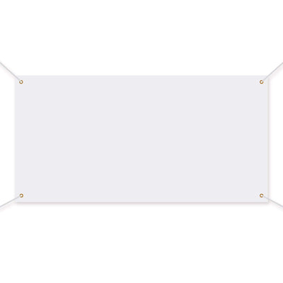 Large Banners and Signs Blank Banner Polyester Oxford Cloth Sublimation Banner with Hanging Rope for Indoor Wall Outdoor Easy Hang Signs DIY Banner Signs for Business Office (White,3.3 x 6 Feet)
