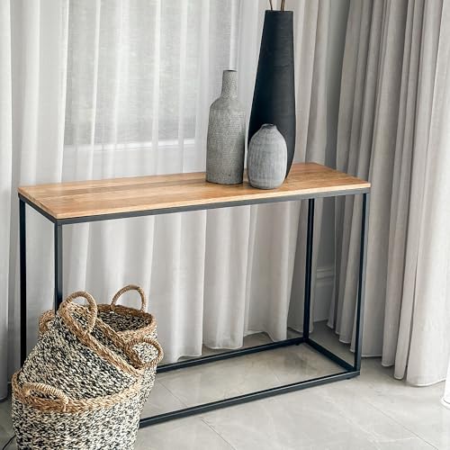 Fab Habitat Evolve Console Table - 47" L Modern Industrial Mango Wood Rectangle Table, Handcrafted for Living Room, Entryway, or Office - Natural Finish Fab Habitat