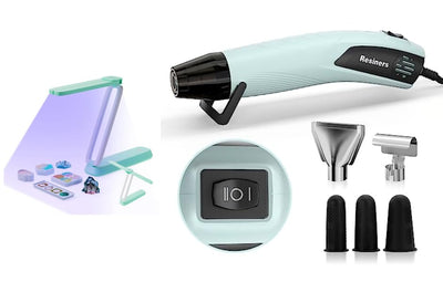 Resiners Heat Gun & UV Light - 50W 662℉ (350℃) Heat for Epoxy Resin, Bubble Remove, DIY Glitter Tumblers, Vinyl Shrinking Wrap, Embossing, Candle Making
