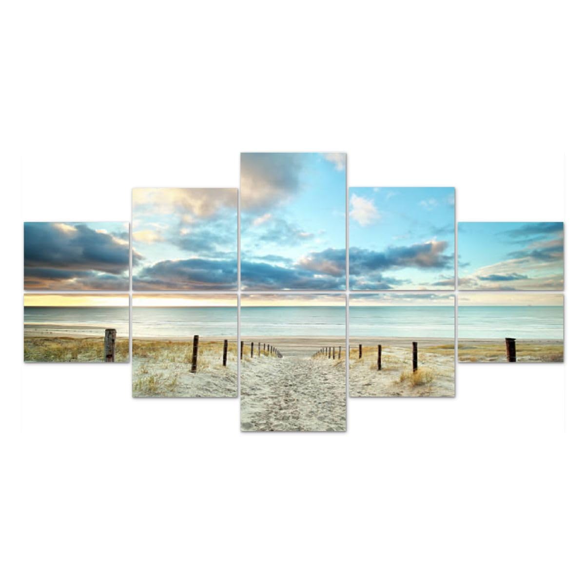 PZWKJOILPQ 10 Pack Art Acoustic Panels sand way to sea beach Decorative Sound Absorbing Wall Panel Self-Adhesive Noise Canceling Soundproof Padding for Home Office Studio 80"" x 40"" PZWKJOILPQ