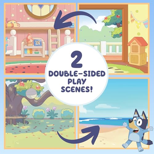 Horizon Group USA Bluey Magnetic Wooden Playhouse, 18 Piece Activity Set, Includes 2 Wooden Dolls House, Great Toys for Kids, Fun Birthday Party Activity, House Playset Horizon Group USA
