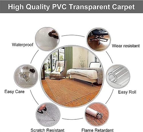 Office Chair Mat for Hardwood Floor, Table/Desk/Chair Floor Pad, Hardwood Floor Protector Mat for Hallway Entrance Kitchen Office,(140x400cm/4.6x13ft) CSNBDMBBSH