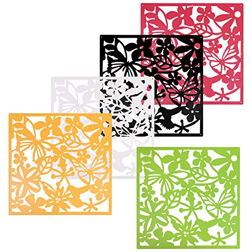 ANMINY 24 PCS Hanging Room Divider Flower Carving Pattern Panels Decorative Wall Screen Panel Hollow Out Design for Living Dining Room Kitchen Bedroom Office Bar Restaurant Home Hotel Decor - Black ANMINY