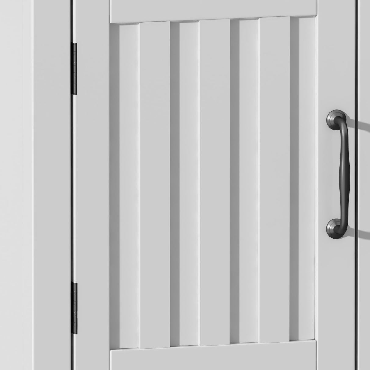 ChooChoo Farmhouse TV Stand, Wood Fluted Door Entertainment Center with Storage Cabinets and Open Shelves, Rustic Media Console up to 55 inches for Living Room, Bedroom, White ChooChoo