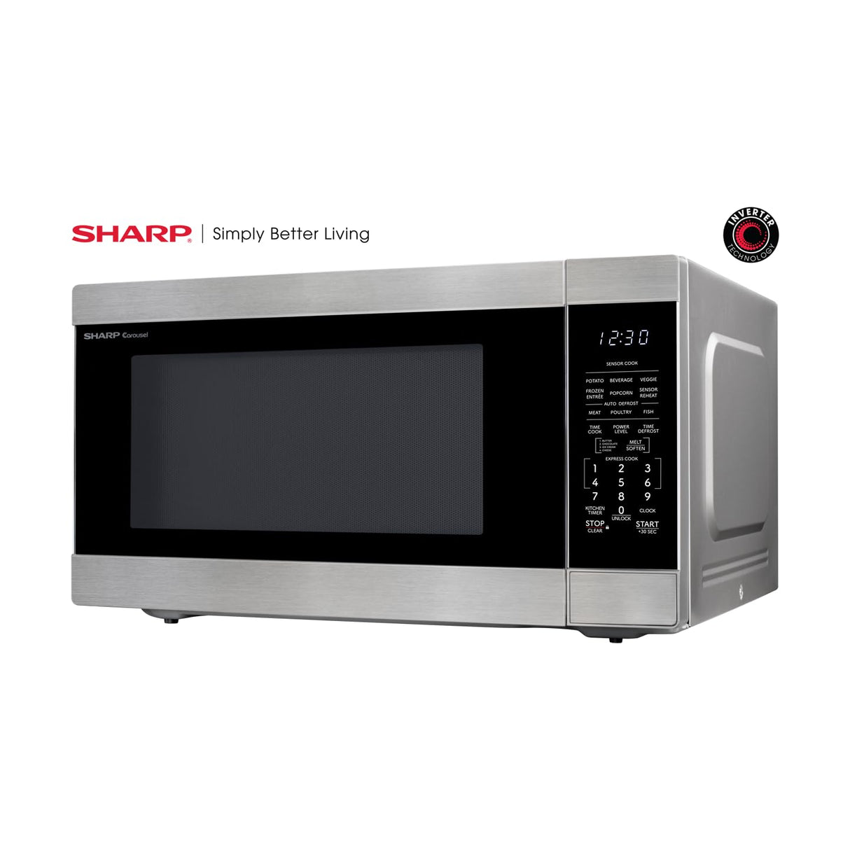SHARP SMC2266KS Oven with Removable 16.5" Carousel Turntable, Cubic Feet, 1200 Watt Countertop Microwave, 2.2 CuFt, Stainless Steel Sharp