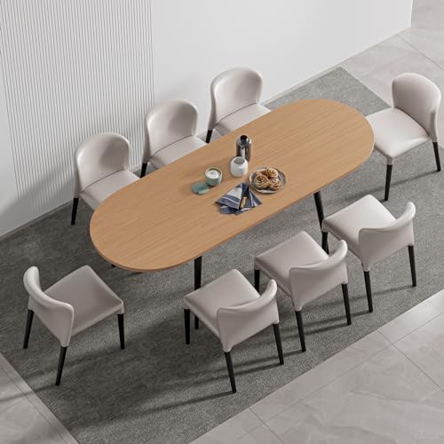 75" x 32" Extendable Dining Table - Oval Wooden Table Top with Metal Legs, Space-Saving Extendable 59" to 75" Dining Kitchen Table (Oval, Natural) Rukulin