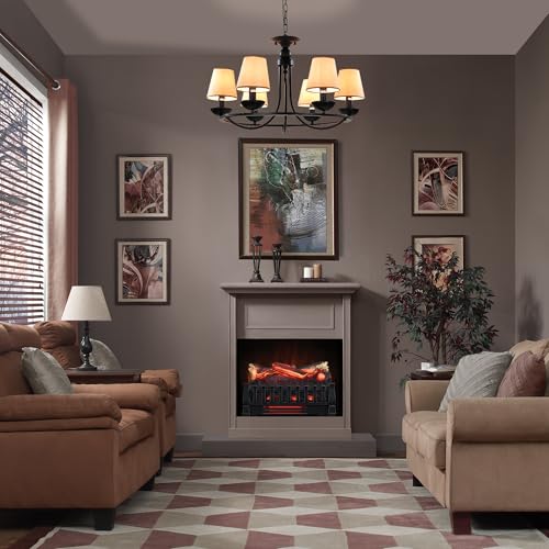 duraflame Electric Log Set 1,000 Sq Ft Heater, Faux Logs Insert with Infrared Flames for Existing Fireplaces, Remote Control Included Duraflame