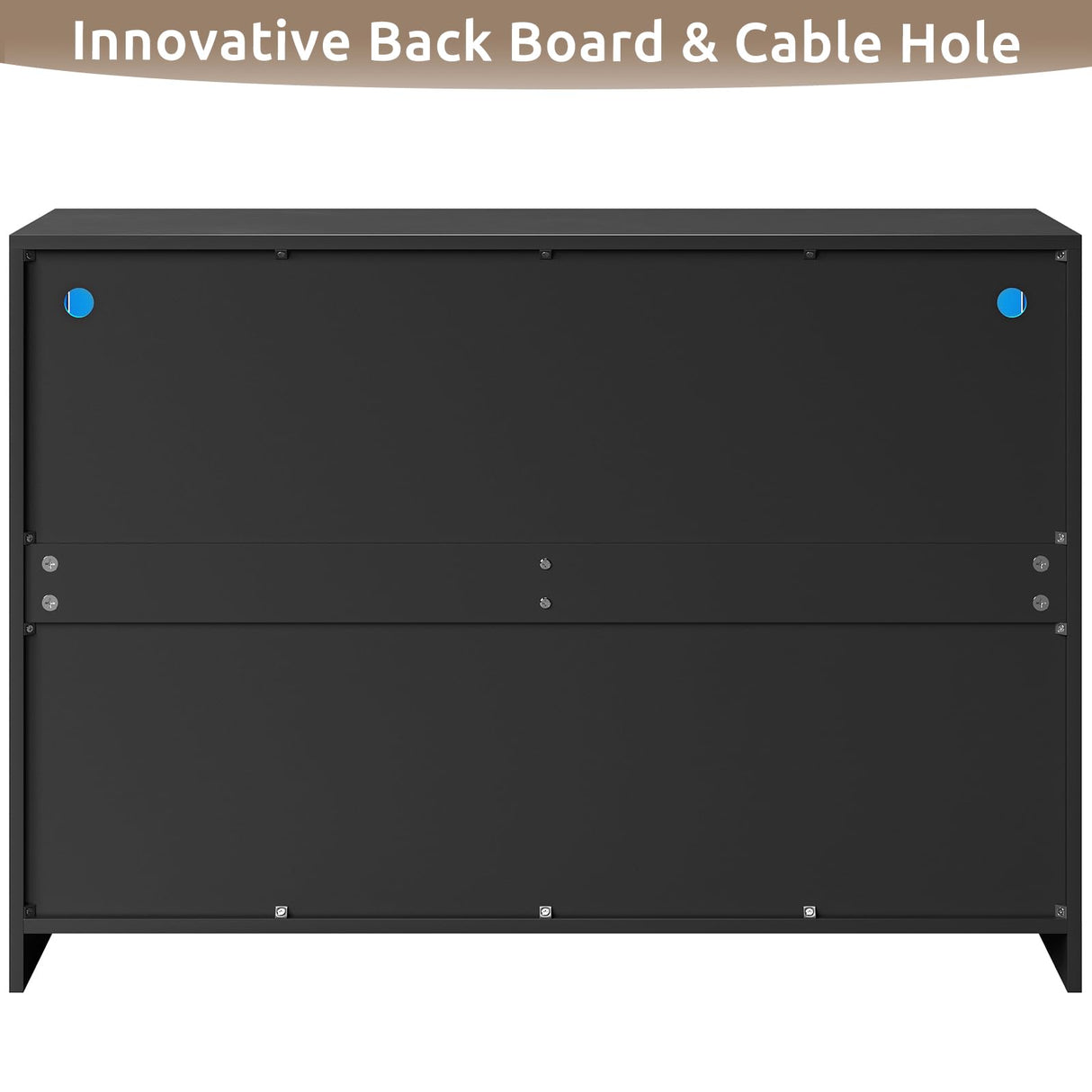 Hasuit Dresser with LED Lights for Bedroom, Double Dresser with 6 Drawers and 2 Pull-Out Tray, Black Chest of Drawers Bedroom Storage Organizer, Dimensions 15.6" D x 42.6" W x 30.1" H Hasuit