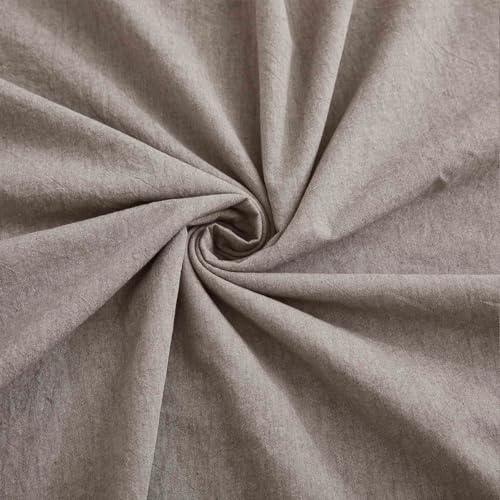 100% Cotton Duvet Cover Set Twin Size, Mauve Brown Linen-Like Natural Bedding Set with Zipper Closure (No Comforter), Twin Size, Duvet Cover (68"x90") x 1, Pillowsham(20"x26") x 1 LOVQUE