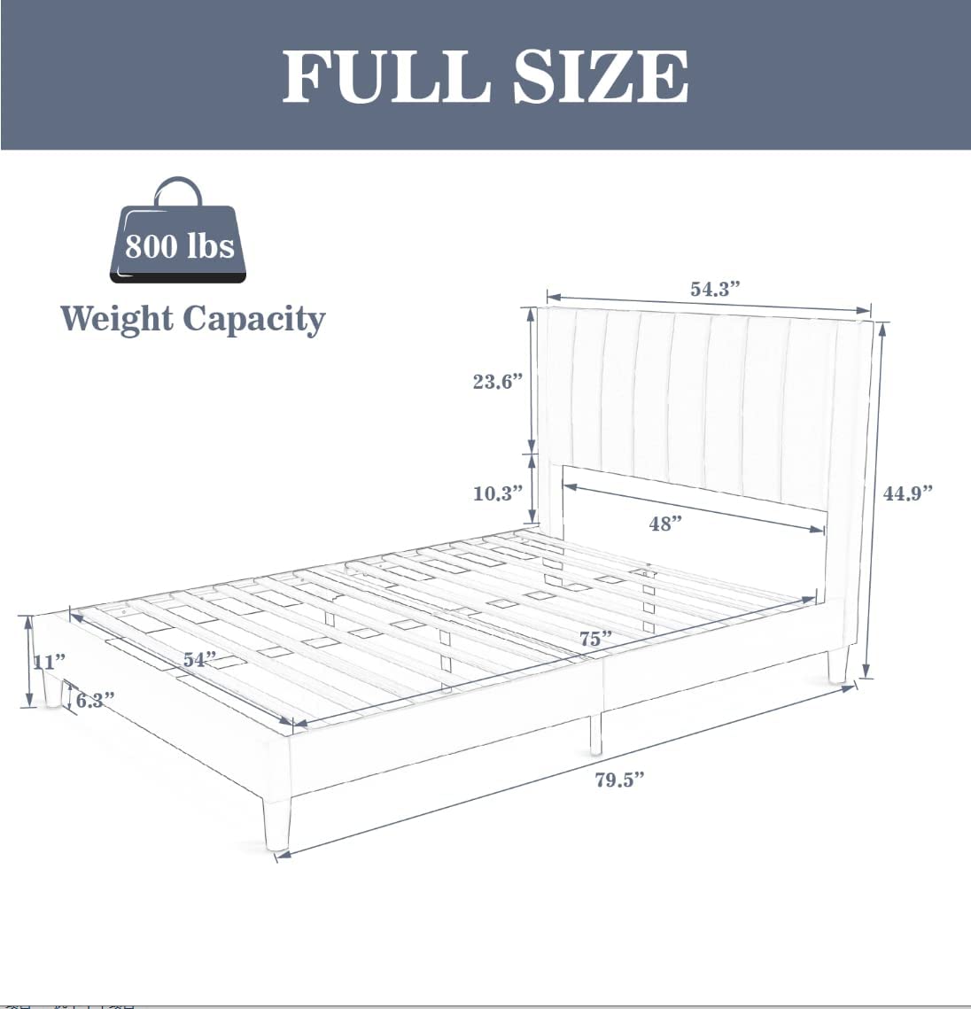Allewie Full Platform Bed Frame/Velvet Upholstered Bed Frame with Vertical Channel Tufted Headboard/Strong Wooden Slats/Mattress Foundation/Box Spring Optional/Easy Assembly/Pink Allewie