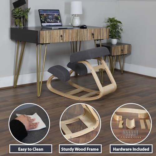 RRI Goods Kneeling Desk Chair, Sturdy Ergonomic Kneeling Chair for Office and Students, Rocking Motion for Natural Movement RRI Goods