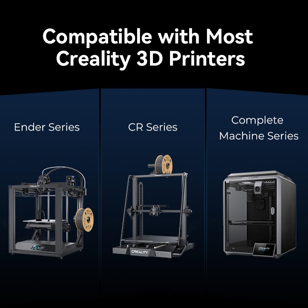 Official Creality Hyper ABS Filament 1.75mm, 3D Printer Filament for High Temperature Resistance, 1kg(2.2lb)/Spool, Dimensional Accuracy ± 0.05 mm, Fits for Most 3D Printers (Black) Creality