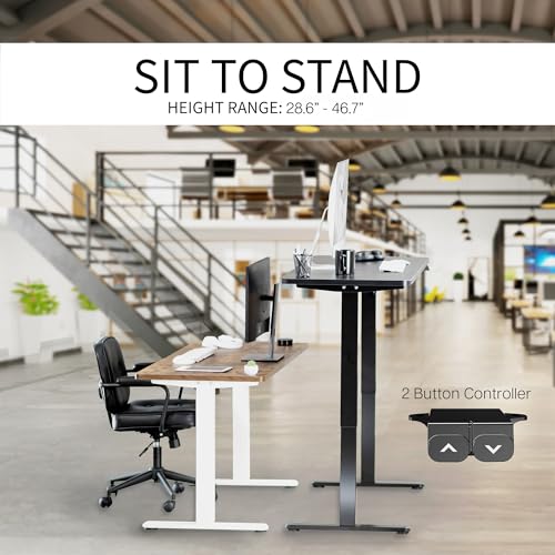 VIVO Electric 60 x 24 inch Stand Up Desk, Height Adjustable, Light Wood Top White Frame, Home and Office Furniture Sets, DESK-KIT-W06C VIVO