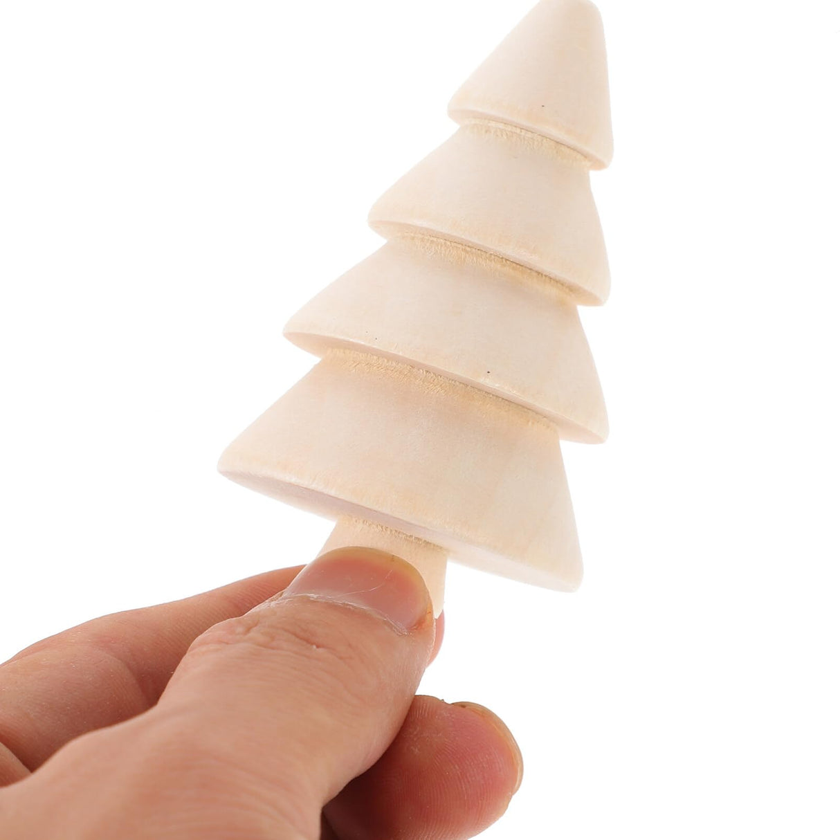 EXCEART Mini Wooden Christmas Tree, 10Pcs Unfinished Wood Miniature Trees for Christmas Crafts Peg People Nature Table Small World Play Holiday Xmas Party Favor Gifts EXCEART