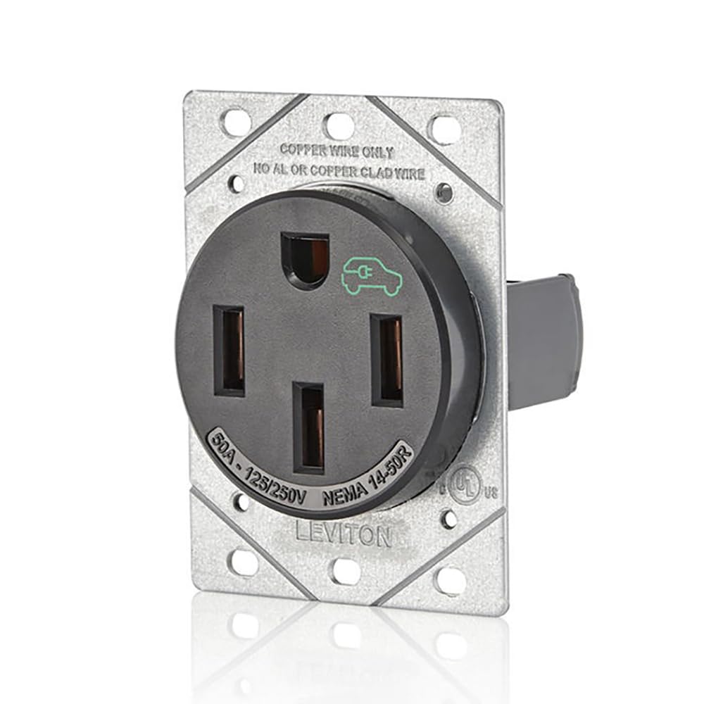 Leviton 1450R 50 Amp EV Charging Receptacle/Outlet, Heavy Duty Leviton