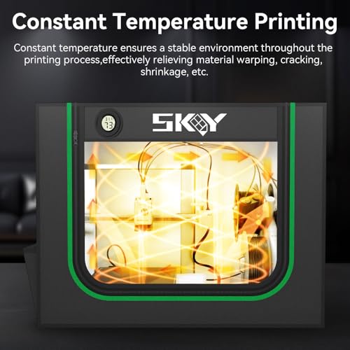 Update 3D Printer Enclosure with LED Light, Smoke Exhaust Kit, Thermo-Hygrometer,Fireproof Dustproof Tent Constant Temperature Protective Cover for Bambu Lab A1,A1 Mini,840 * 580 * 580mm Cregrant3D