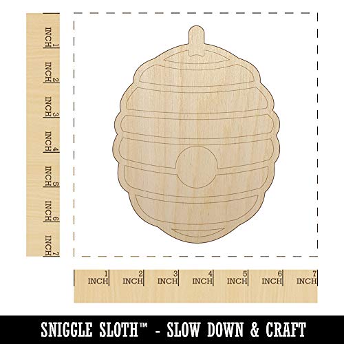 Bee Hive Unfinished Wood Shape Piece Cutout for DIY Craft Projects - 1/8 Inch Thick - 6.25 Inch Size Sniggle Sloth