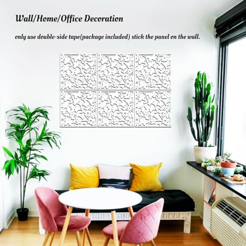 Lchen Hanging Room Divider Panel, 12 Pieces White Screen Panels Solid Board Cut Room Partition Home Decoration(Mixed,15.7"x15.7"x0.03") Lchen