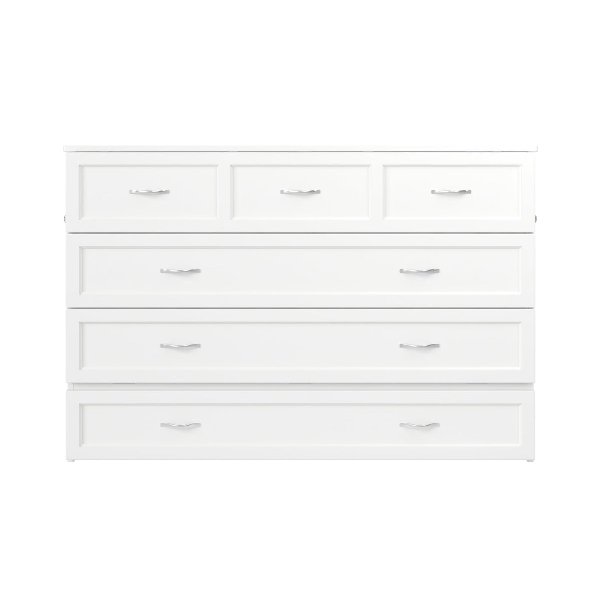 AFI, Northfield Queen Murphy Bed Chest with Mattress, Storage Drawer and Built-in USB Charger, White AFI