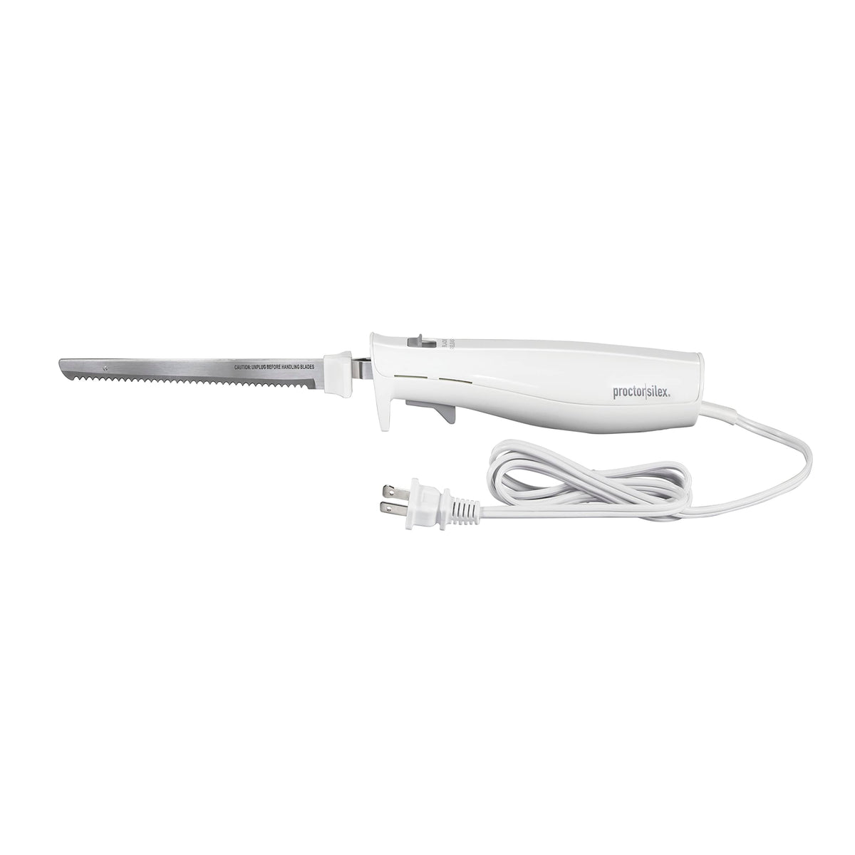 Proctor Silex Easy Slice Electric Knife for Meat Slicing, Poultry, Bread, Crafting Foam and More, Lightweight with Contoured Grip, White, (74312) Proctor Silex