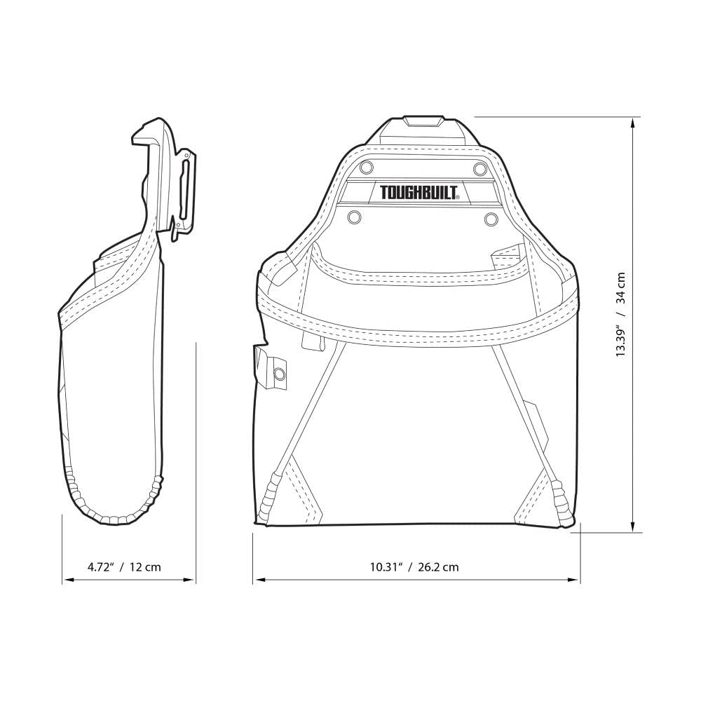 TOUGHBUILT TOU-CT-05 Supply Pouch, Black ToughBuilt