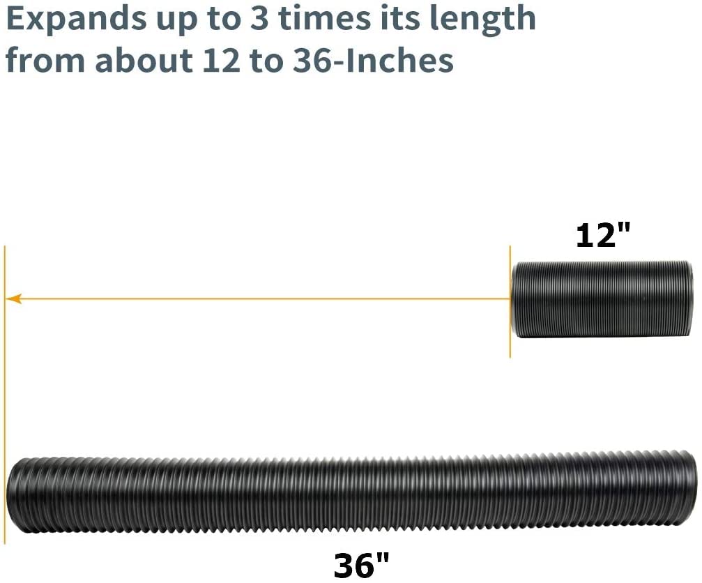 POWERTEC 4'' x 36" Dust Collection Hose, Flexible 4 Inch Dust Collector Hose for Table Saw, Drill Press, Woodworking and Wood Shop Dust Collection System (70128V) POWERTEC