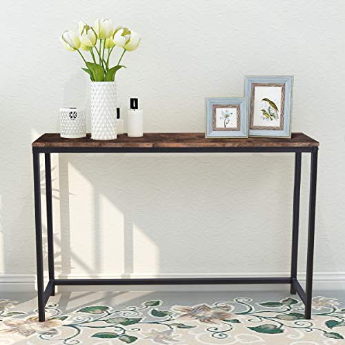 HOMERECOMMEND Console Table for Entryway Narrow Sofa Tables Entryway Table Rustic Narrow Entrance Front Door Console Table Accent Table for Living Room Corridor Hallway Rustic Brown HOMERECOMMEND