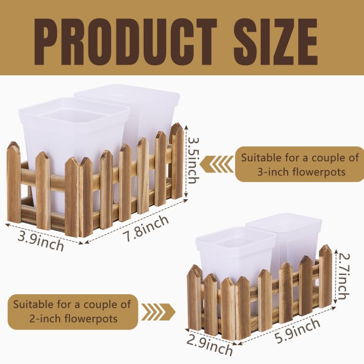 Adnee 2 Pcs Wood Slat Planter Box-Rustic Wood Nesting Crates-Rectangular Wooden Flower Box for Indoor Window Decor Outdoor Patio Lawn Garden Backyard Planter Adnee