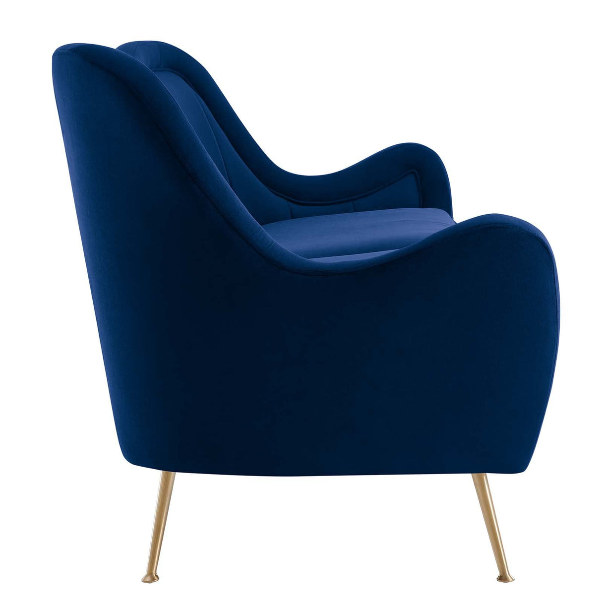 Modway EEI-5874-NAV Cheshire Channel Tufted Performance Velvet Sofa, Navy Modway