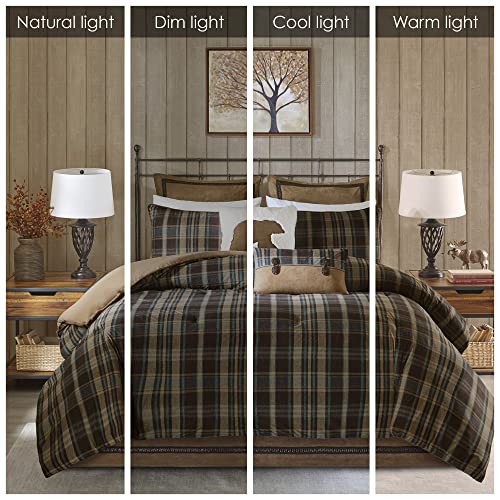 Woolrich Rustic Lodge Cabin Comforter Set - All Season Down Alternative Warm Bedding Layer and Matching Shams, Oversized King, Hadley Plaid, Multi Woolrich John Rich & Bros.