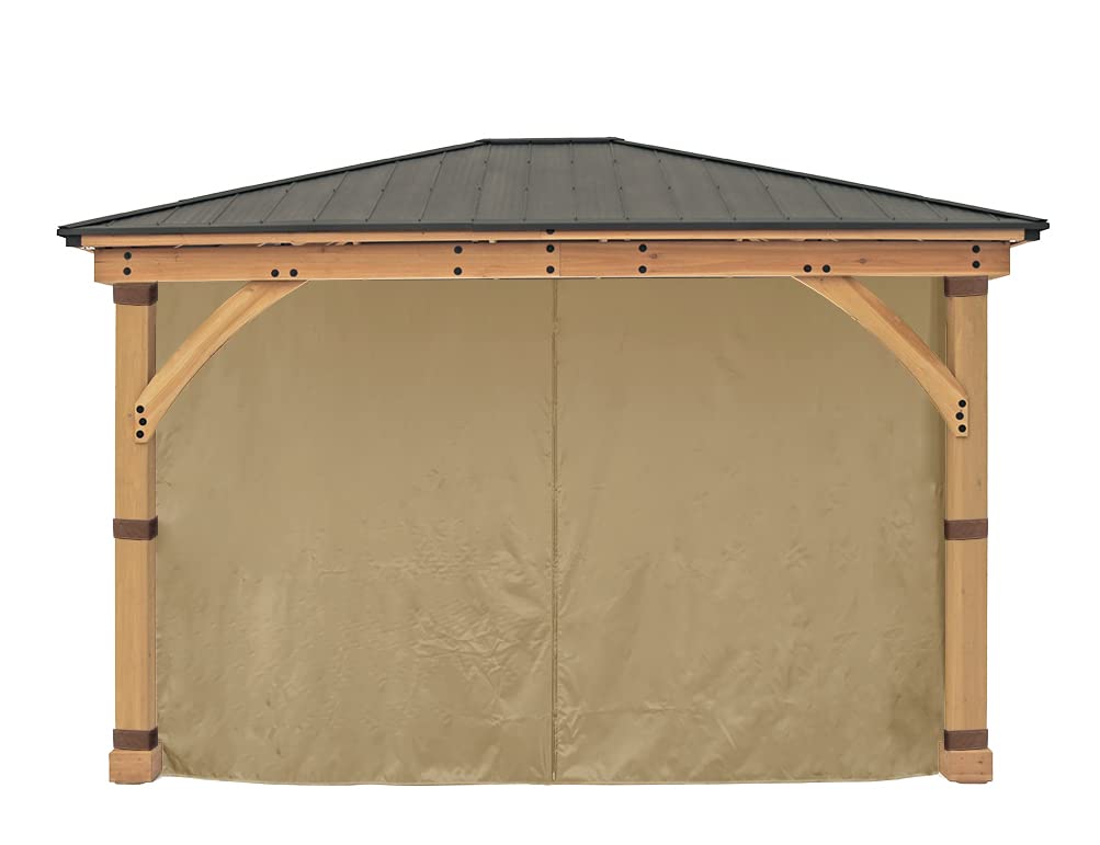 APEX GARDEN Replacement 4-Side Curtain for 11 ft. x 13 ft. Meridian Gazebo (Beige) APEX GARDEN