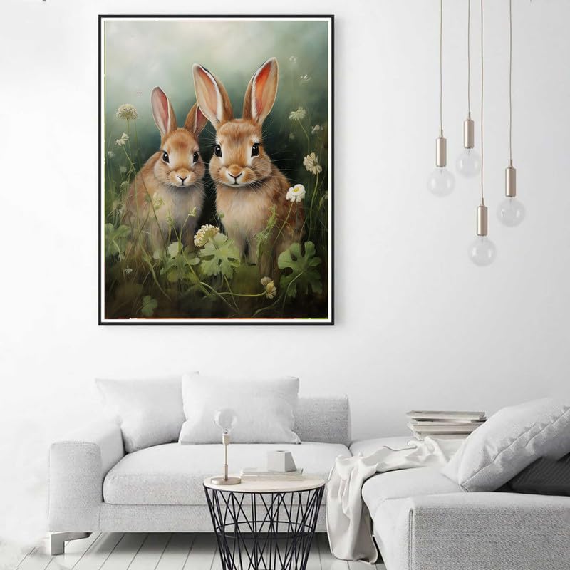 Zariocy Paint by Numbers Kits for Adults -Animals DIY Oil Paintings Canvas Acrylic Paint Set - Easter Bunny Paint by Numbers Kit for Beginners and Ideal for Home Decor 16x20 inch-230 Zariocy