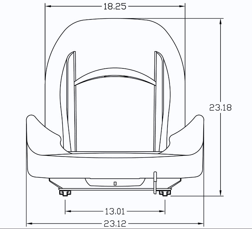 Uni Pro Universal Forklift Seat - Fits Toyota, Daewoo, Komatsu, Nissan, Mitsubishi, and TCM Uni Pro