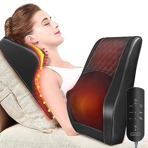 Boriwat Back Massager with Heat, 3D Kneading Massage Pillow for Back, Neck, Shoulder, Leg Pain Relief Deep Tissue, Gifts for Women Men Mom Dad Boriwat