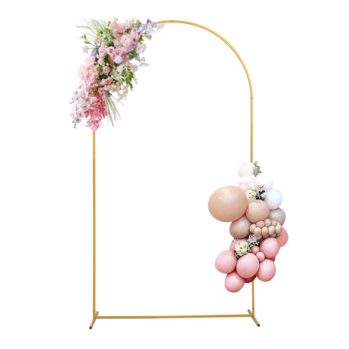 yumiaohe 7.2FT Metal Wedding Balloon Arch Stand Gold Stable Backdrop Stand Arch Frame for Birthday Party Bridal Baby Shower Christmas Ceremony Decoration yumiaohe