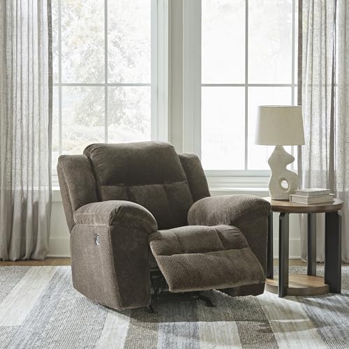 Signature Design by Ashley Frohn Urban Manual Rocker Recliner with Pillow-Top Arms, Dark Brown Signature Design by Ashley