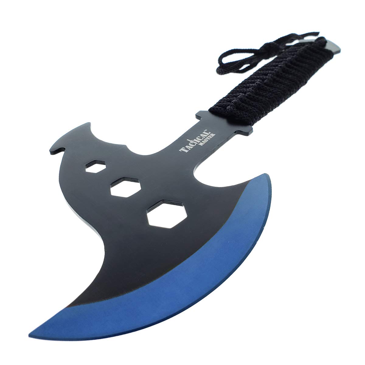 Target Master Tactical Black 10-inch Survival Tomahawk Throwing Axe with Sheath Camping Hunting Fishing Survival Hawk Hatchet (Blue) Tactical Master